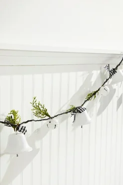 67” White Country Bell Garland