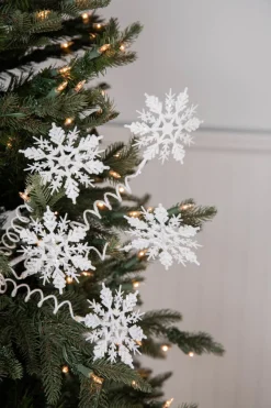 25” White Curly Snowflake Stem