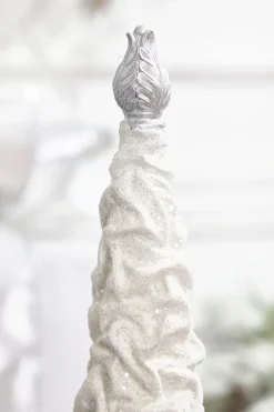 16" White Flocked Resin Tree