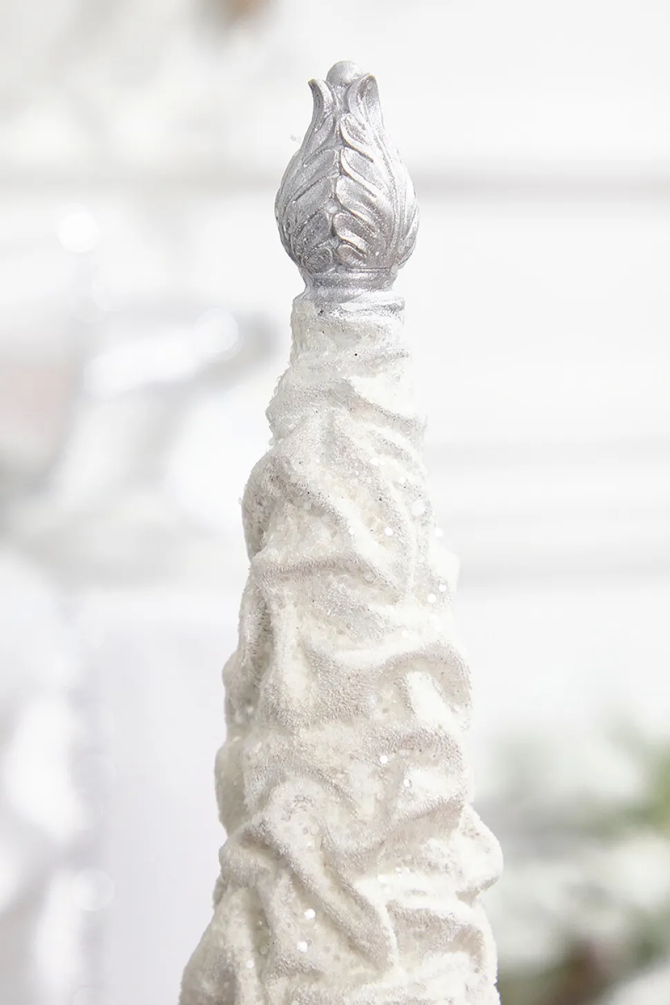 16" White Flocked Resin Tree