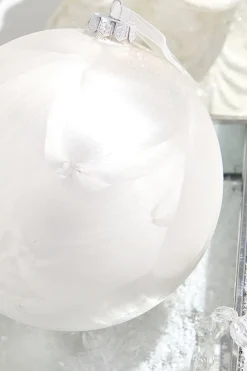 6.75" White Frost Glass Ball Ornament