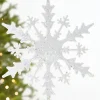 12" White Glitter Snowflake Ornament