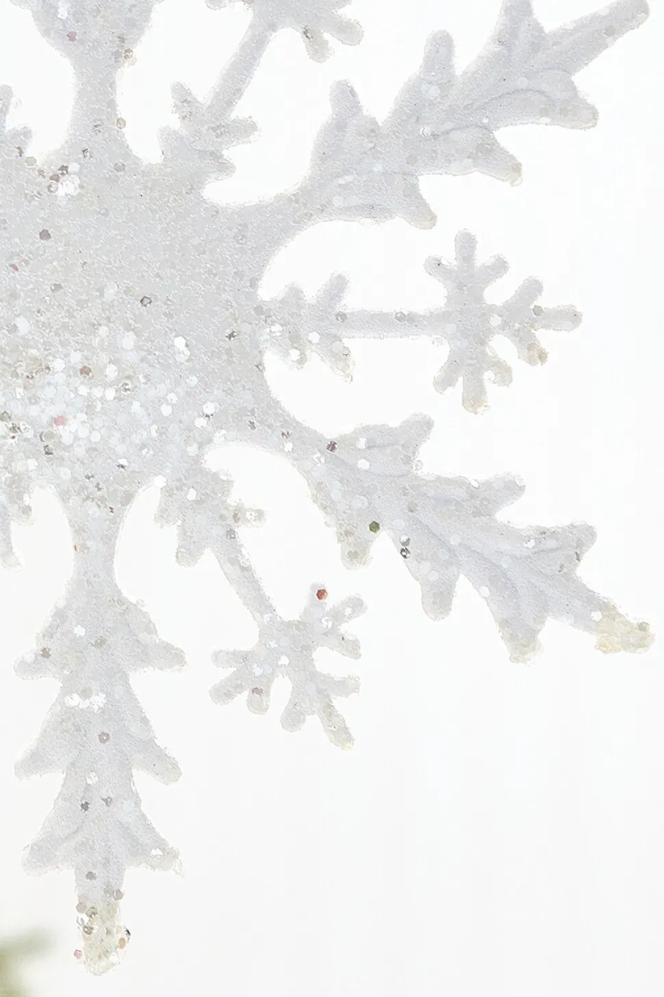 12" White Glitter Snowflake Ornament