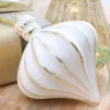 7” White & Gold Matte Onion Ornament