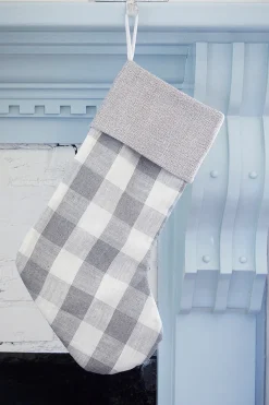 White & Gray Checkered Stocking