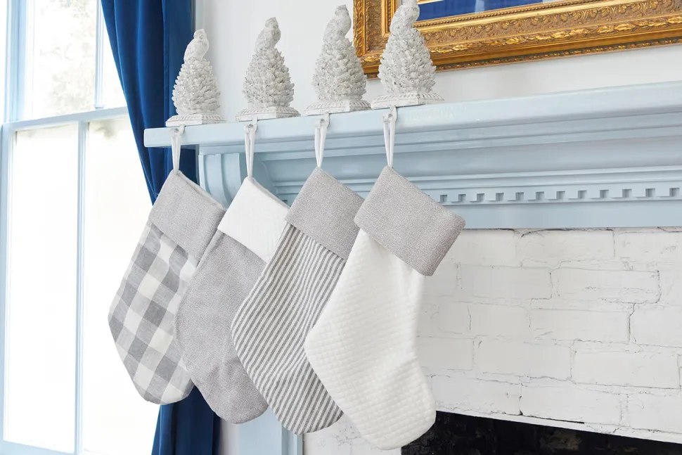 White & Gray Checkered Stocking