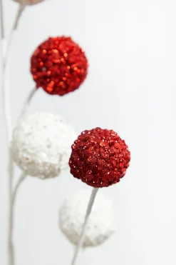 30” White & Red Ball Stem