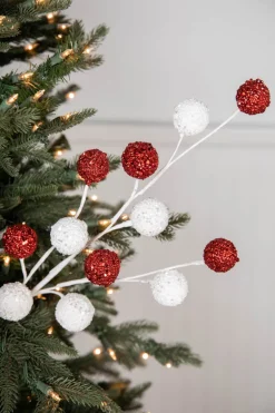 30” White & Red Ball Stem