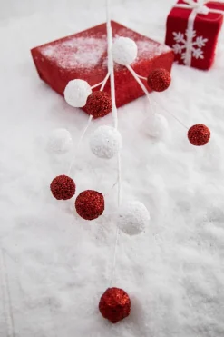30” White & Red Ball Stem