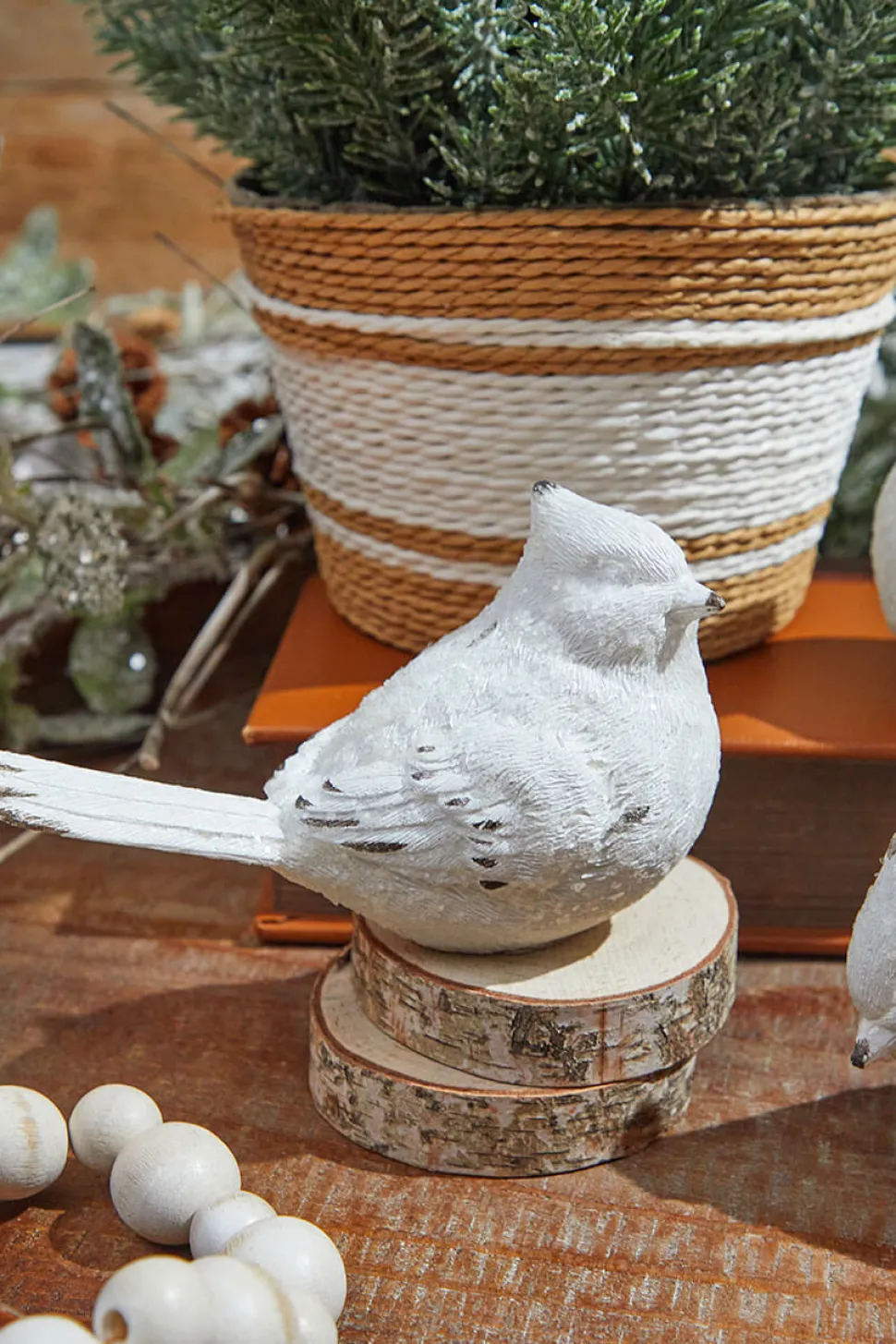 6” White Resin Cardinal Figurine