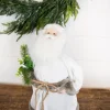 19” White Robe Santa Figure with Greenery Bundle