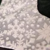 20” White Snowflake Glitter Print on Sheer Organza Stocking