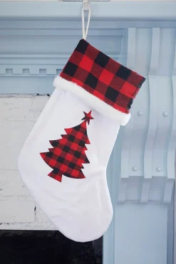 White Stocking with Buffalo Check Tree