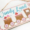 12" White Tan Turquoise Pink Red "Candy Land Express" Sign