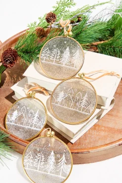 Winter Scene Glass Ornament