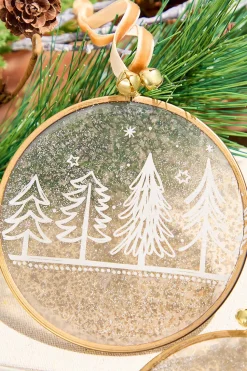 Winter Scene Glass Ornament