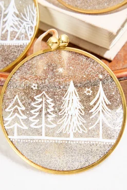 Winter Scene Glass Ornament