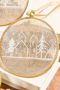 Winter Scene Glass Ornament