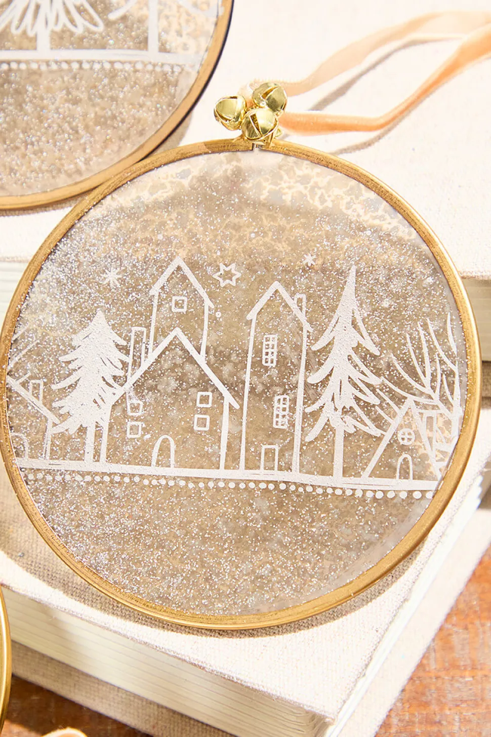 Winter Scene Glass Ornament