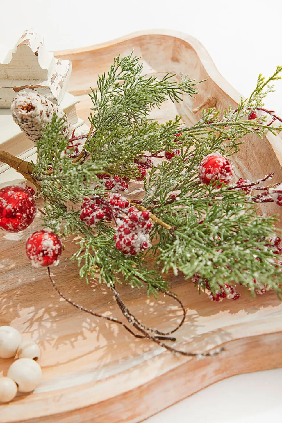 19" Winters Snowberry Spray