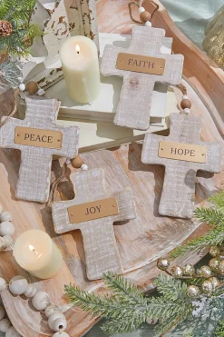 6" Wooden Cross Ornament