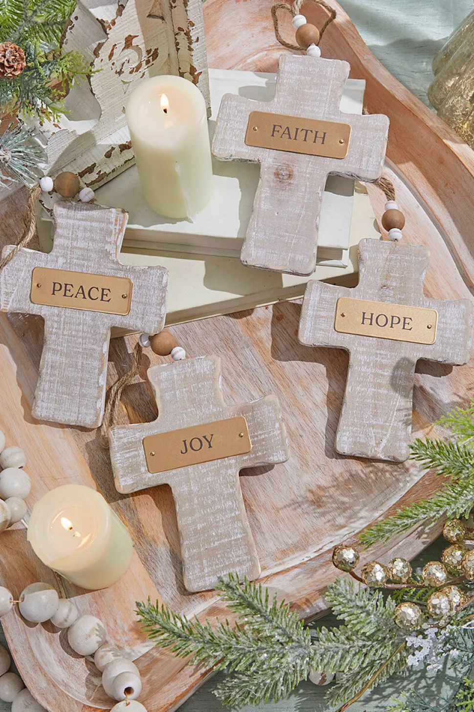 6" Wooden Cross Ornament