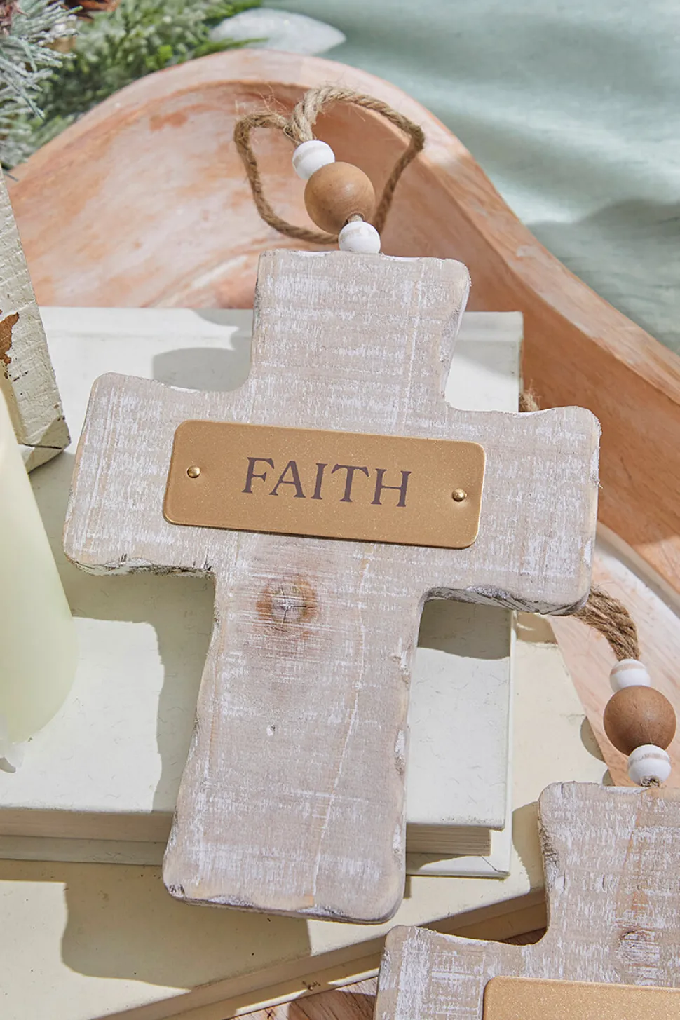 6" Wooden Cross Ornament