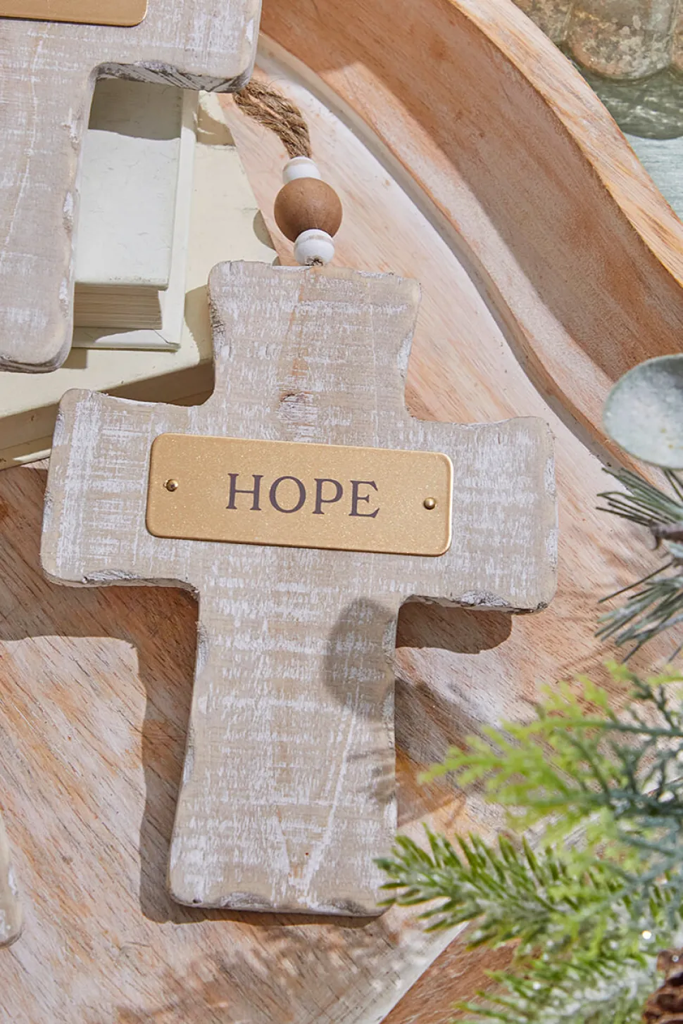 6" Wooden Cross Ornament