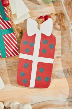 8"-10" Wooden Gift Box Ornament