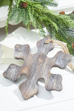 9.8” Wooden Snowflake Ornament