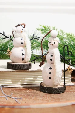 Wooden Snowman Ornament