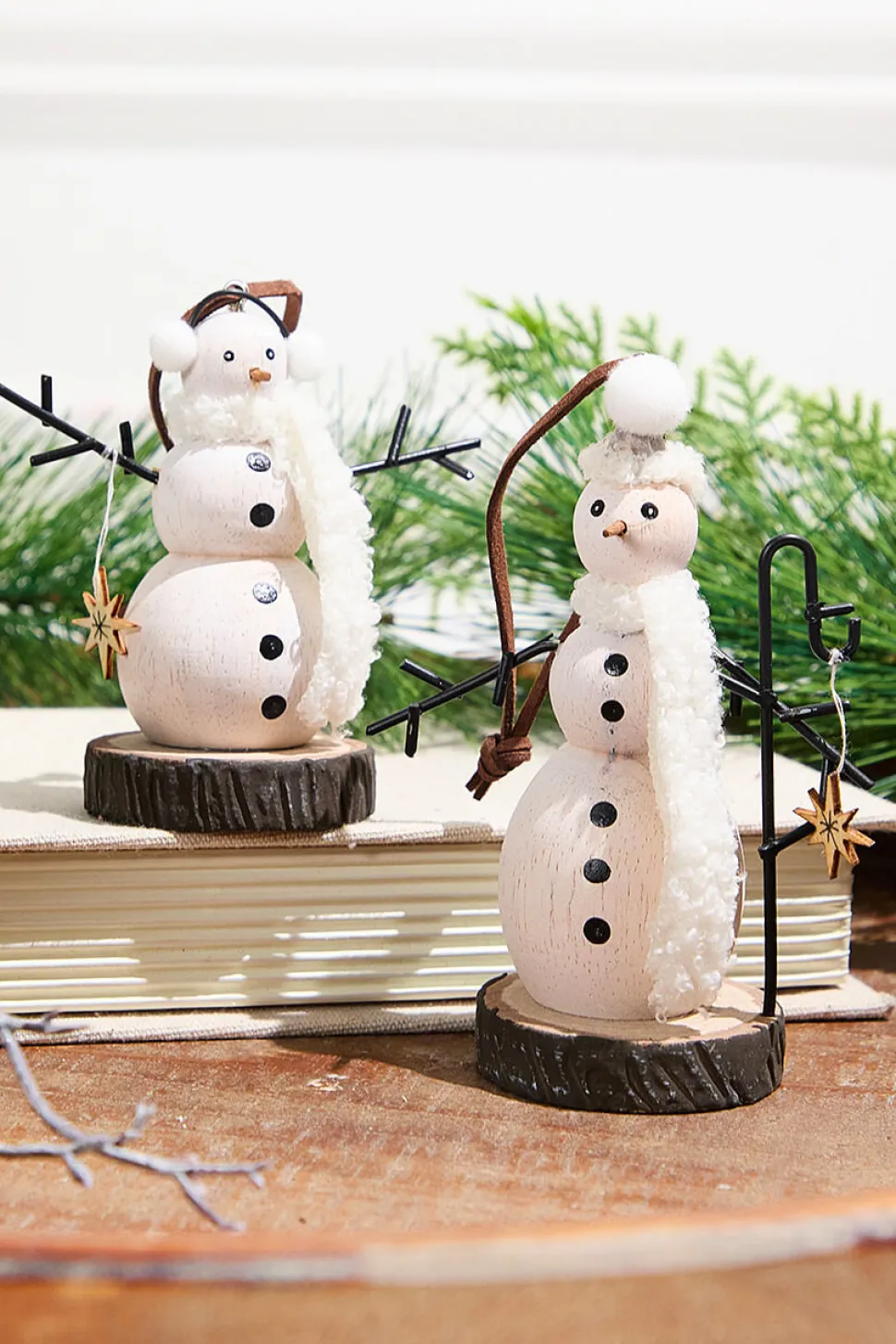 Wooden Snowman Ornament
