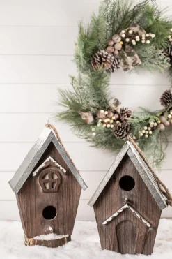 Wood Galvanized Metal Birdhouse