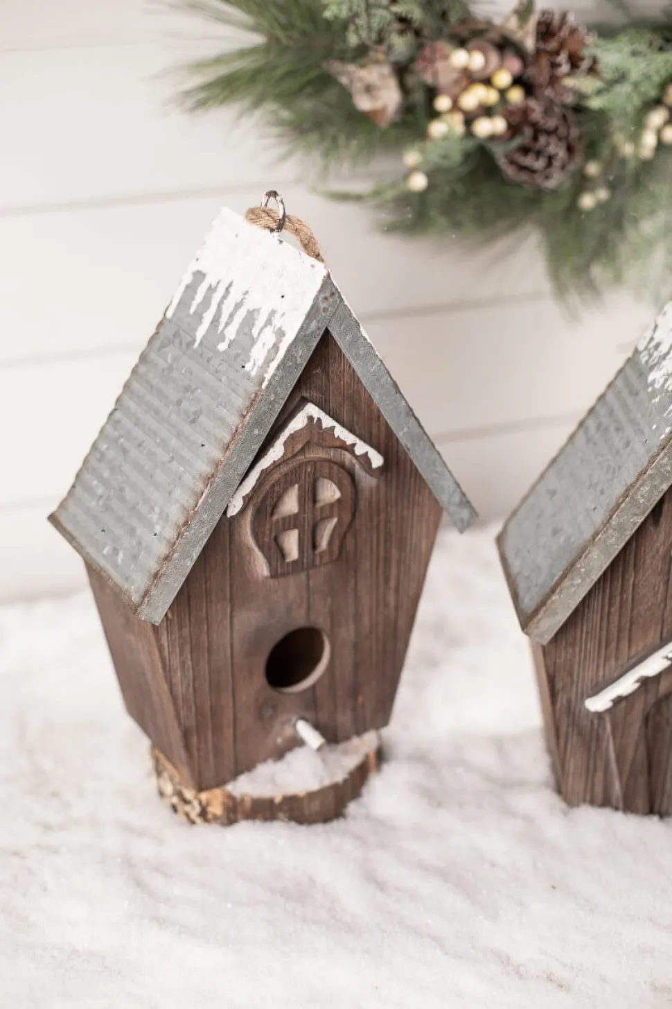 Wood Galvanized Metal Birdhouse
