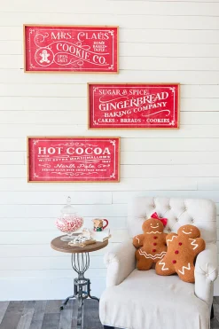 31.8” Wood Holiday Engraved Wall Sign