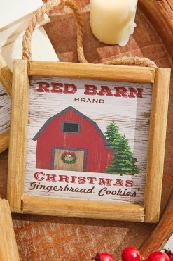 5.5" Wood Holiday Scene Hanging Sign