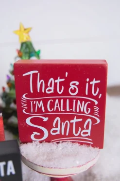 4” Wood Holiday Sign