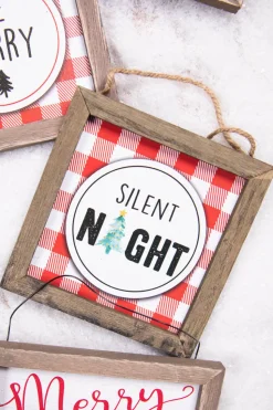 5.5” Wood Holiday Sign Ornament