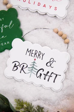 6.6” Wood Holiday Sign Ornament
