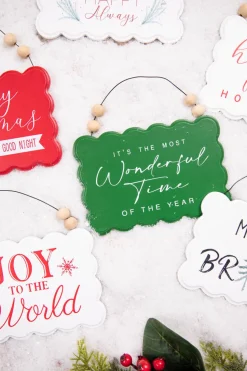 6.6” Wood Holiday Sign Ornament