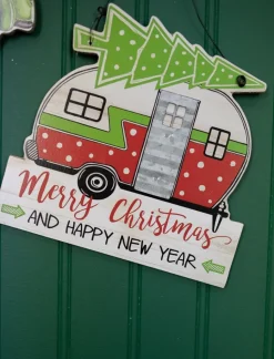 7.8” Wood Holiday Vehicle Christmas Ornaments