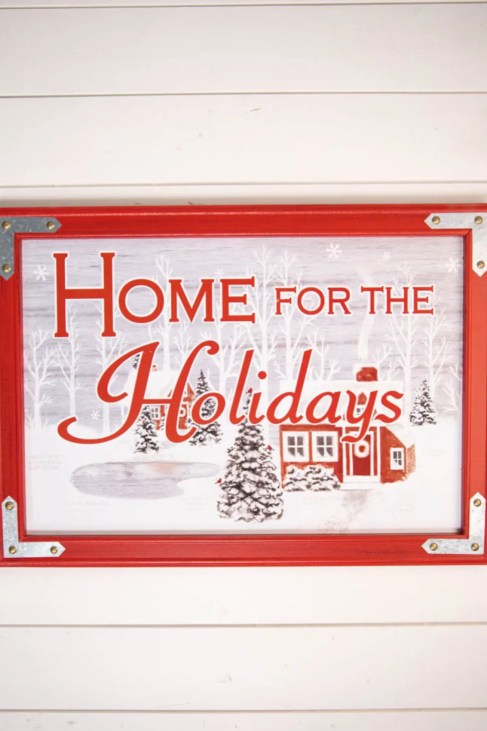 25.9” Wood “Home For The Holidays” Wall Decor