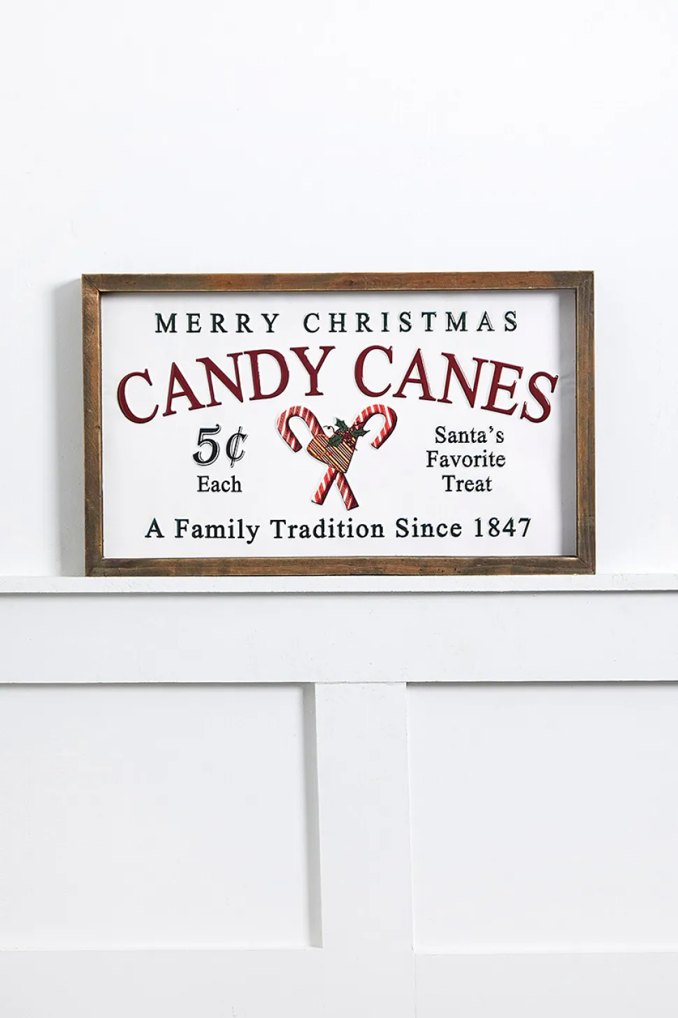 17” Wood & Metal Candy Canes Wall Sign