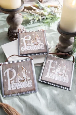5.5” Wood & Metal Holy Family Ornament