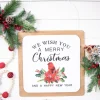 16” Wood & Metal Wish You A Merry Christmas Wall Decor