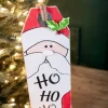 15.75” Wood Santa & Snowman Wall Hanging Decor