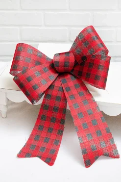 18'' x 14.5'' Acrylic Mesh Plaid Bow