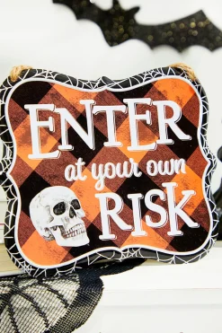 7"x 6" Assorted Halloween Embossed Sign