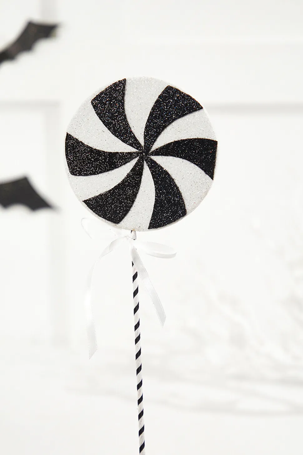 18" x 5" Black and White Lollipop Pick