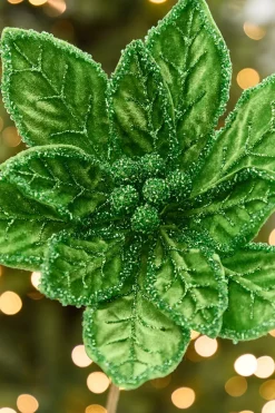20" x 9.5" Bright Green Poinsettia Stem